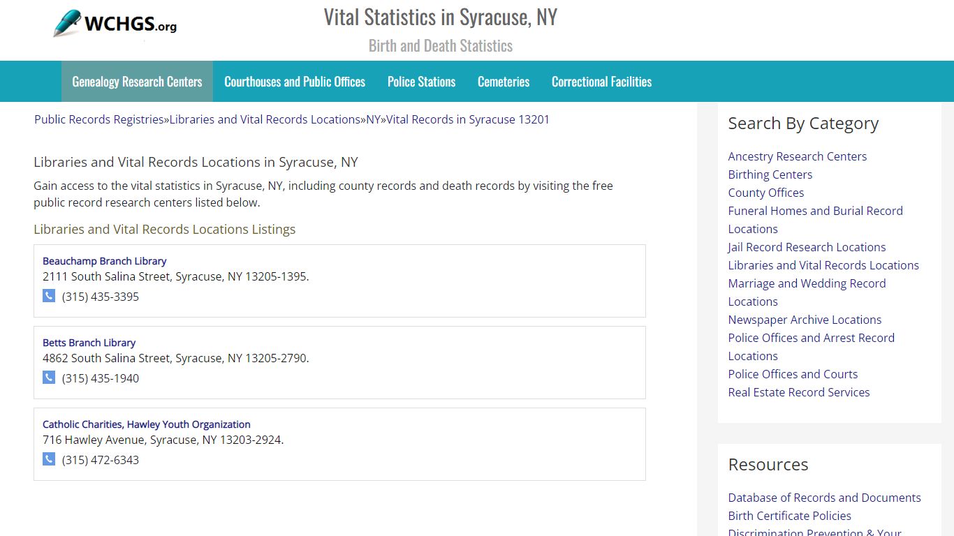 Vital Statistics in Syracuse, NY - Birth and Death Statistics