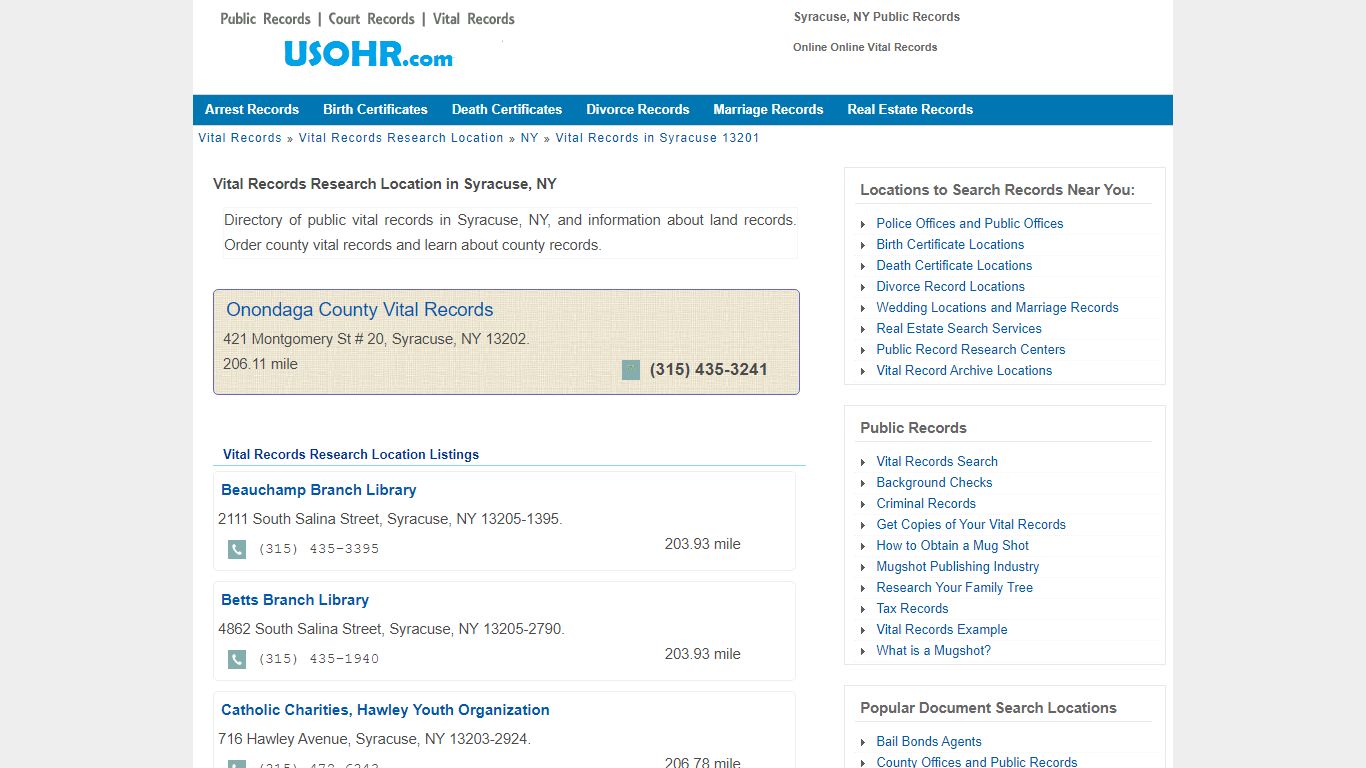 Syracuse, NY Public Records - Online Online Vital Records